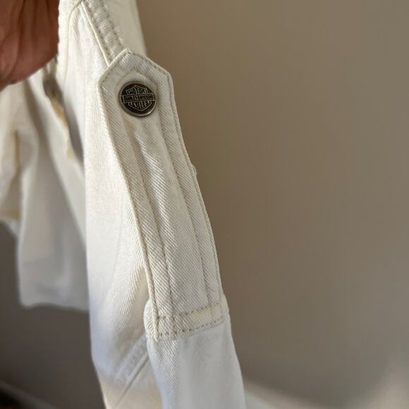 Harley-Davidson White Button Up Long Sleeve Shirt Jacket Women's Size M - Picture 8 of 15